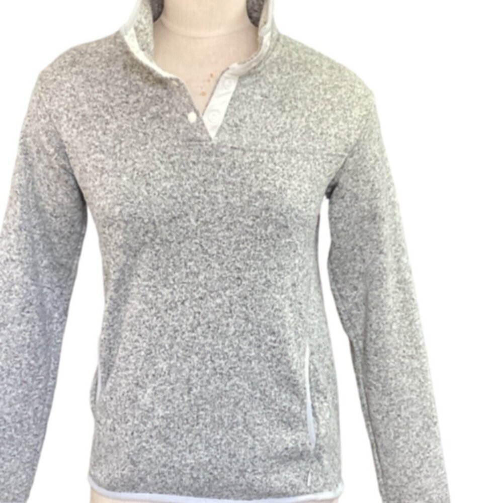 Eddie Bauer Radiator Fleece Snap Neck Sweater‎ S Gray 130Q